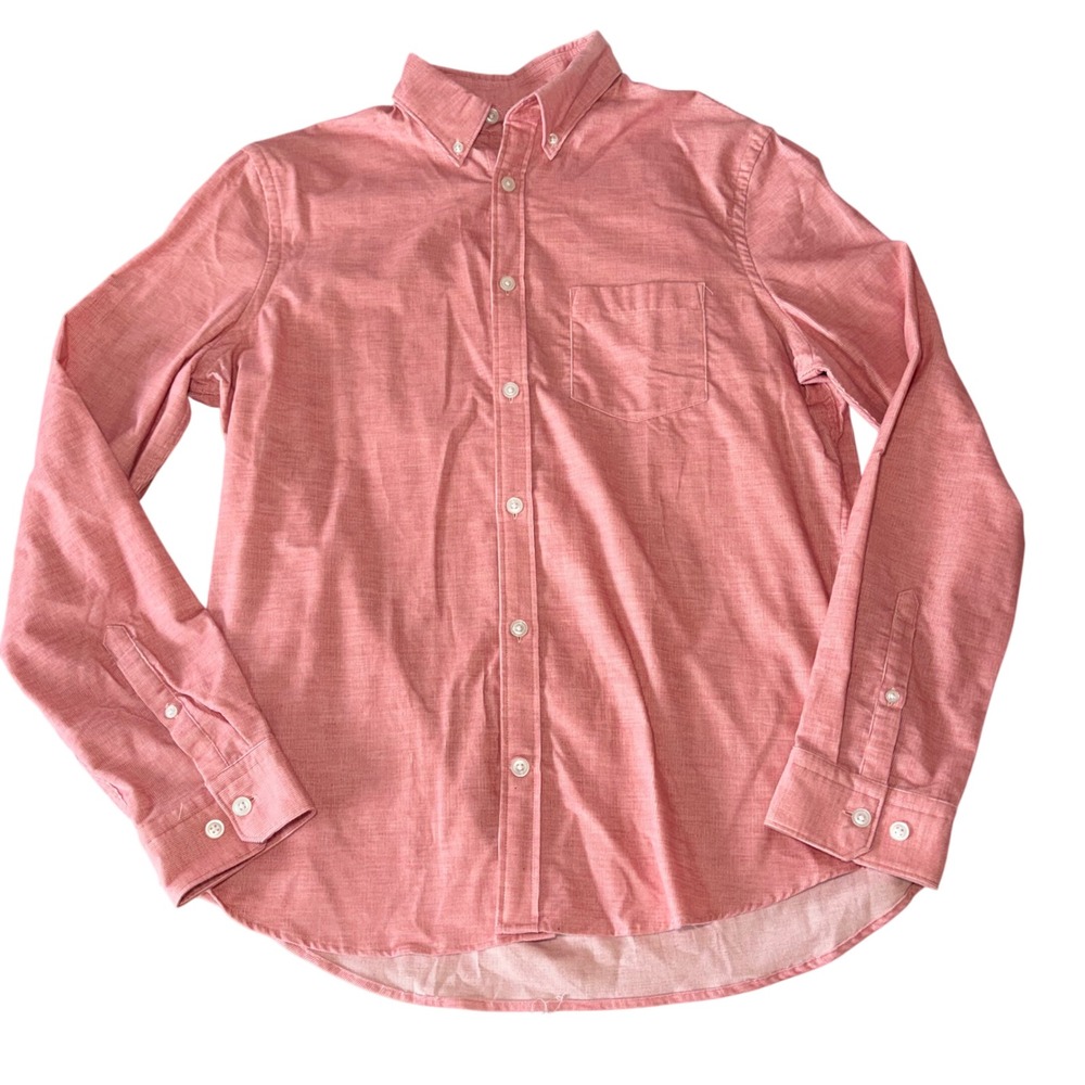Express Mens‎ M Pink Button Down Corduroy Shirt Long Sleeve 100% Cotton New READ